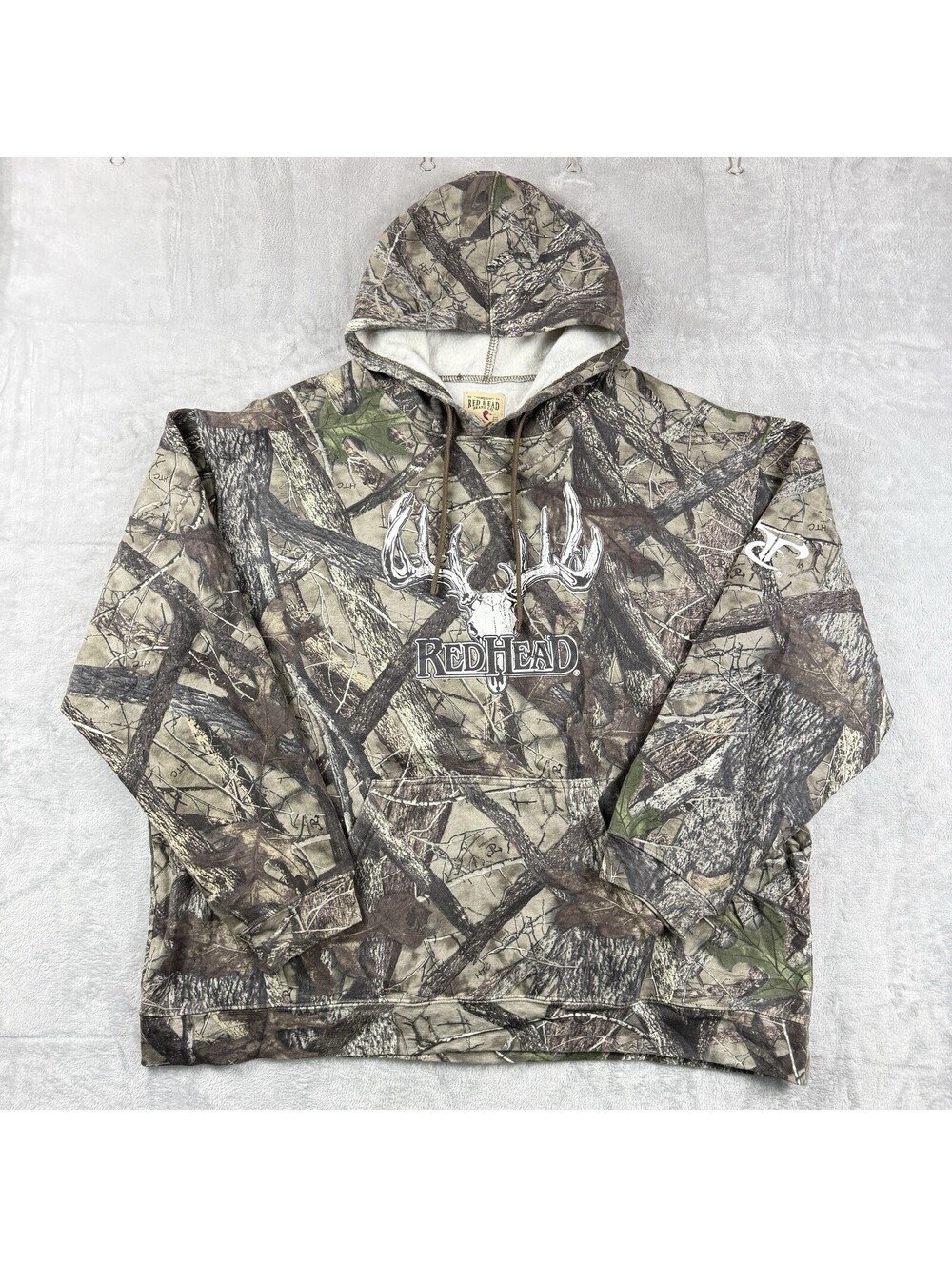 RedHead Brand Co Men 2XL Realtree Camo Hoodie Deer Antler Hunting Pullover Buck